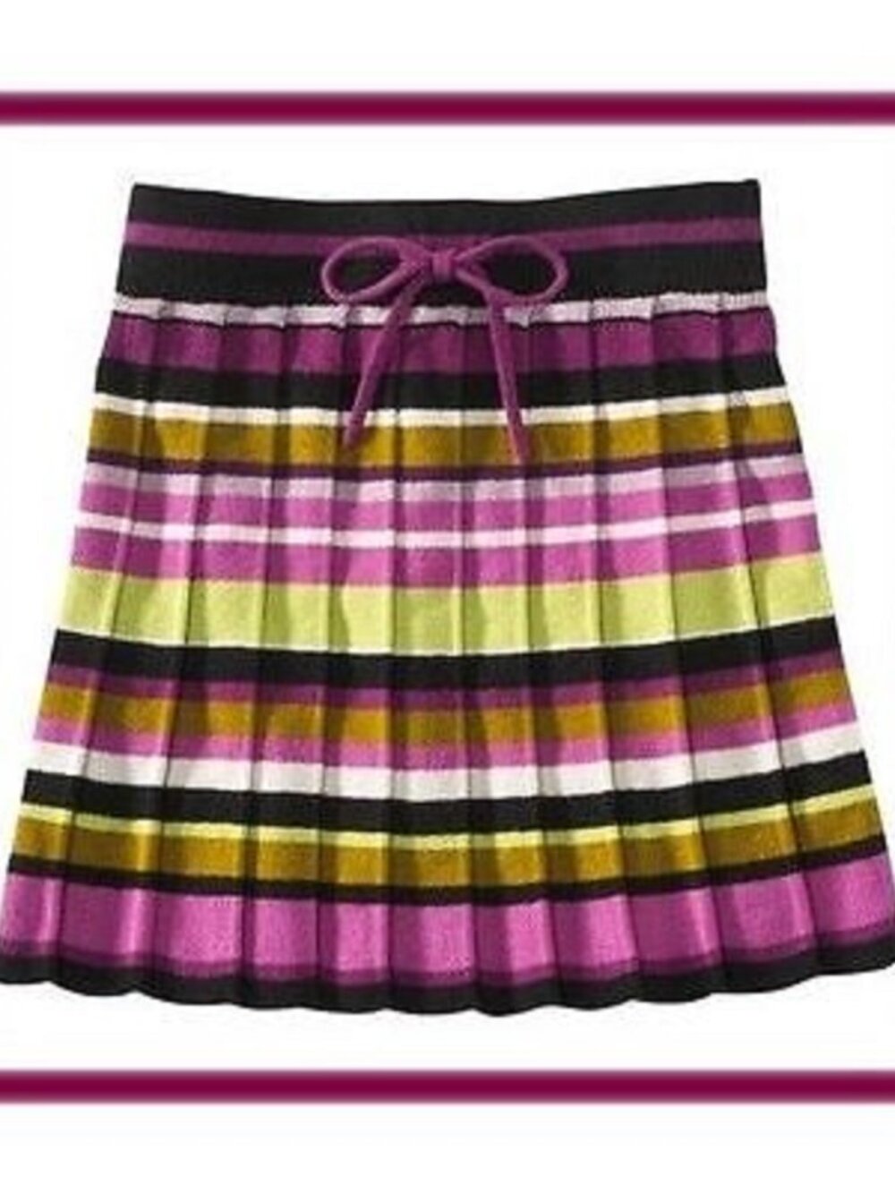 MISSONI for Target Girl’s Sz XL Passione Pleated Sweater Skirt Purple Stripe NWT